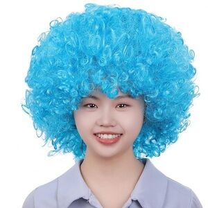 Blue Afro Wig Costume Accessory Bomber Afro Wig/Halloween Party Cosplay Costume